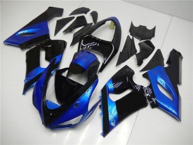 2005-2006 Blue Glossy Black Kawasaki ZX6R Motorcycle Fairing Kits Canada