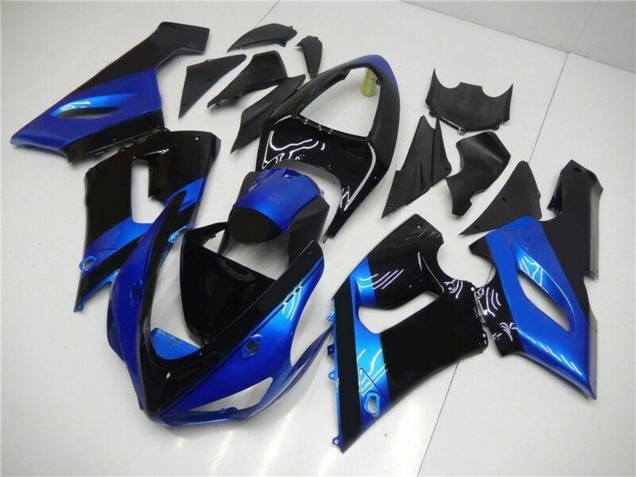 2005-2006 Blue Glossy Black Kawasaki ZX6R Motorcycle Fairing Kits Canada