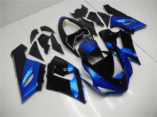 2005-2006 Blue Glossy Black Kawasaki ZX6R Motorcycle Fairing Kits Canada