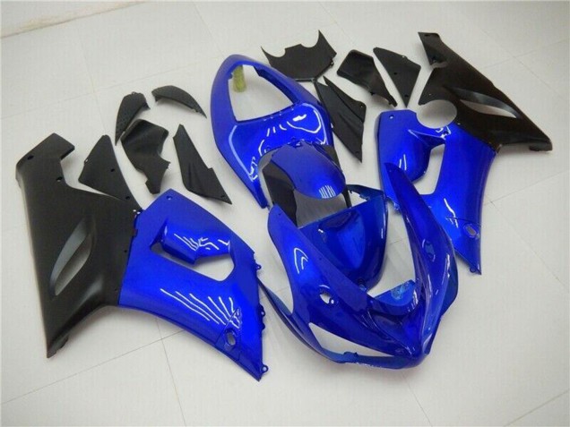 2005-2006 Blue Matte Black Kawasaki ZX6R Motorcycle Fairings Canada