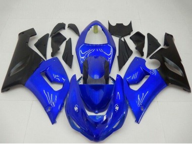 2005-2006 Blue Matte Black Kawasaki ZX6R Motorcycle Fairings Canada