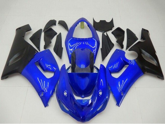 2005-2006 Blue Matte Black Kawasaki ZX6R Motorcycle Fairings Canada