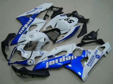 2005-2006 White Blue Jordan 59 Suzuki GSXR 1000 Motorcycle Fairings Canada