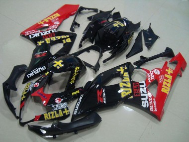 2005-2006 Glossy Black Red Gold Rizla Suzuki GSXR 1000 Motorcycle Fairings Canada