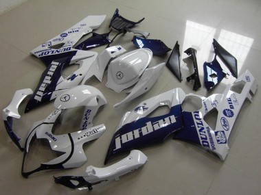 2005-2006 White Dark Blue Jordan Suzuki GSXR 1000 Motorcycle Fairings Canada