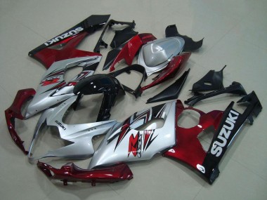 2005-2006 Silver Red Black Suzuki GSXR 1000 Motorcycle Fairing Canada