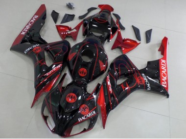 2006-2007 Red Glossy Black Bacardi Honda CBR1000RR Motorcycle Fairings Canada