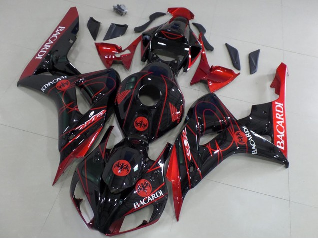 2006-2007 Red Glossy Black Bacardi Honda CBR1000RR Motorcycle Fairings Canada