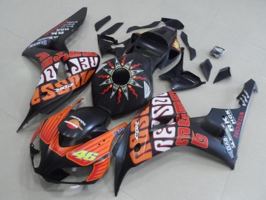 2006-2007 Matte Black Orange Rossi 46 Honda CBR1000RR Motorcycle Fairings Canada