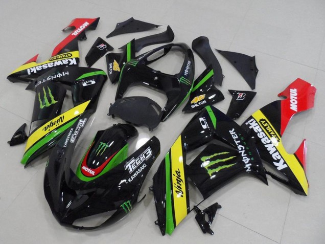 2006-2007 Glossy Black Red Yellow Green Monster Kawasaki ZX10R Motorcycle Fairings Canada