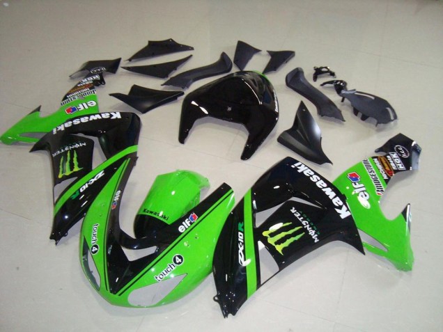 2006-2007 Green Silver Glossy Black Monster Kawasaki ZX10R Motorcycle Fairings Canada