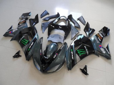 2006-2007 Glossy Black Matter Black Green Elf Touch4 Monster Energy Kawasaki ZX10R Motorcycle Fairings Canada