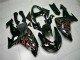 2006-2007 Glossy Black Red Flame Kawasaki ZX10R Motorcycle Fairing Kits Canada