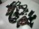 2006-2007 Glossy Black Red Flame Kawasaki ZX10R Motorcycle Fairing Kits Canada