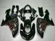 2006-2007 Glossy Black Red Flame Kawasaki ZX10R Motorcycle Fairing Kits Canada