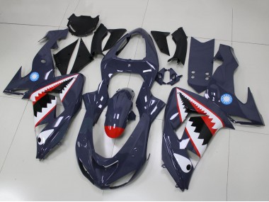 2006-2007 Grey White Red Shark Kawasaki ZX10R Motorcycle Fairings Canada