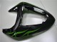 2006-2007 Glossy Black Green Flame Kawasaki ZX10R Motorcycle Fairings Canada