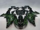 2006-2007 Glossy Black Green Flame Kawasaki ZX10R Motorcycle Fairings Canada
