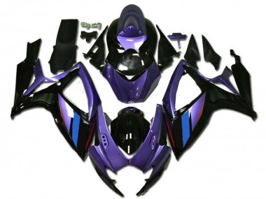2006-2007 Purple Blue Glossy Black Stripe Suzuki GSXR 600/750 Motorcycle Fairings Canada