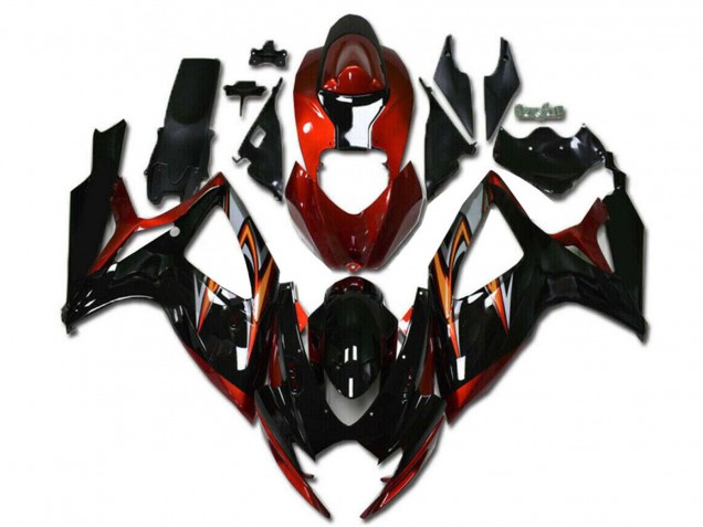 2006-2007 Orange Silver Glossy Black Stripe Suzuki GSXR 600/750 Motorcycle Fairings Canada