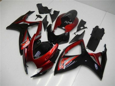 2006-2007 Red Glossy Black Suzuki GSXR 600/750 Motorcycle Fairing Canada