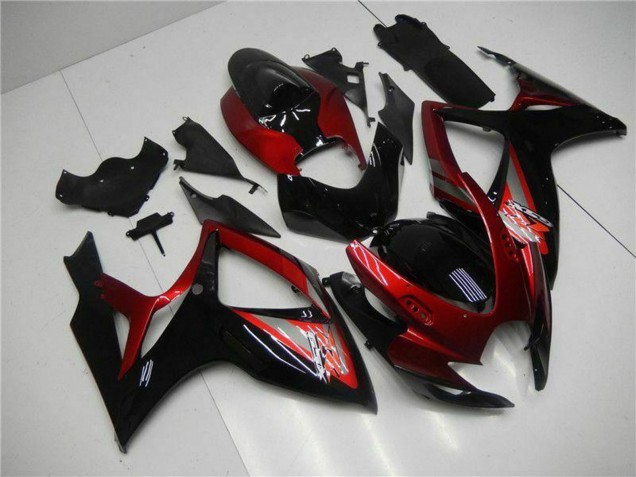2006-2007 Red Glossy Black Suzuki GSXR 600/750 Motorcycle Fairing Canada