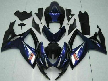 2006-2007 Glossy Black Blue Suzuki GSXR 600/750 Motorcycle Fairings Canada