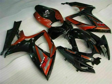 2006-2007 Glossy Black Red Suzuki GSXR 600/750 Motorcycle Fairings Canada
