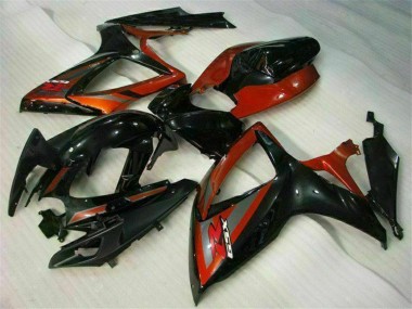 2006-2007 Glossy Black Red Suzuki GSXR 600/750 Motorcycle Fairings Canada