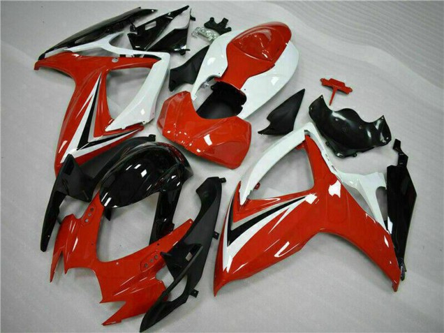 2006-2007 White Red Glossy Black Stripe Suzuki GSXR 600/750 Motorcycle Fairings Canada