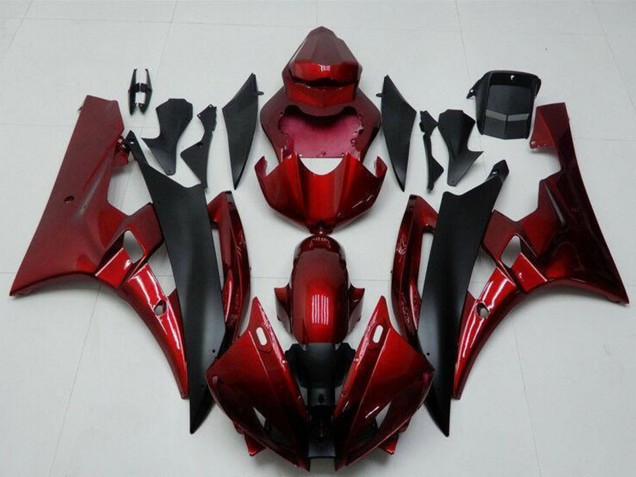 2006-2007 Red Matte Black Yamaha YZF R6 Motorcycle Fairing Kits Canada
