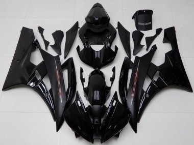 2006-2007 Glossy Black Matte Black Yamaha YZF R6 Motorcycle Fairing Kits Canada