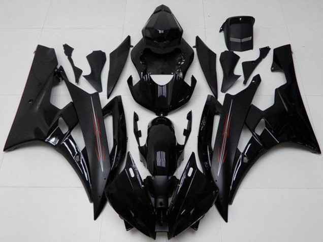2006-2007 Glossy Black Matte Black Yamaha YZF R6 Motorcycle Fairing Kits Canada
