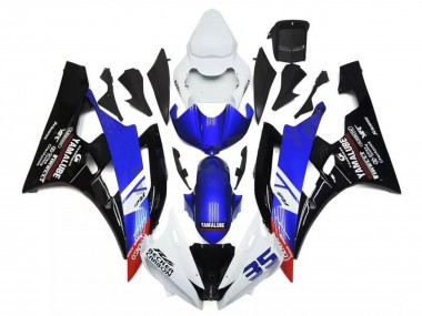 2006-2007 White Blue Glossy Black Yamalube Becker Caabon Yamaha YZF R6 Motorcycle Fairings Canada