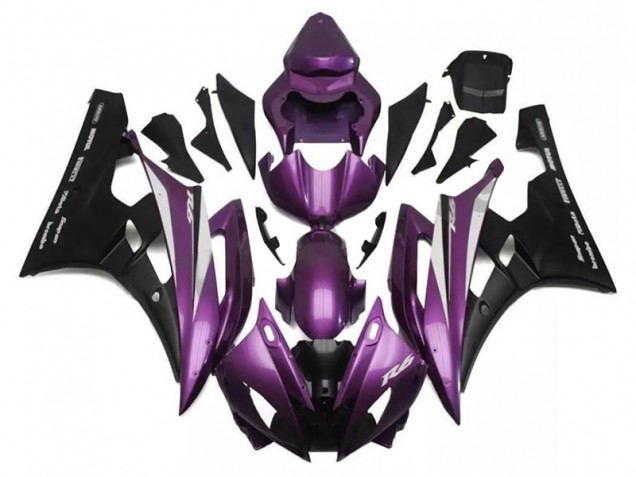 2006-2007 Purple Matte Black Santander Yamaha YZF R6 Motorcycle Fairings Canada