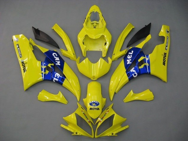 2006-2007 Yellow Blue Motul Michelin Camel Yamaha YZF R6 Motorcycle Fairings Canada