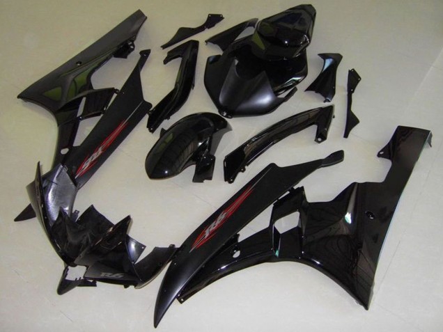 2006-2007 Glossy Black Matte Black Red OEM Style Yamaha YZF R6 Motorcycle Fairings Canada