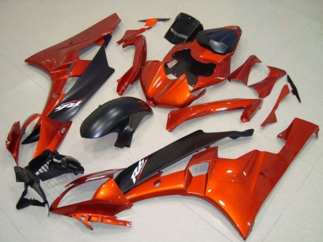 2006-2007 Orange Matte Black Yamaha YZF R6 Motorcycle Fairing Kits Canada