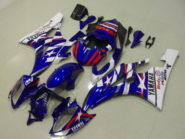 2006-2007 White Blue Red Motul Michelin Yamaha YZF R6 Motorcycle Fairings Canada