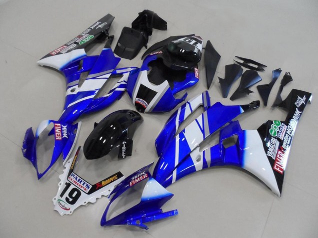 2006-2007 White Blue Glossy Black Fimer Yamalube Yamaha YZF R6 Motorcycle Fairings Canada