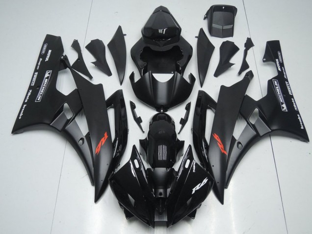 2006-2007 Glossy Black Matte Black Red Motul Michelin Yamaha YZF R6 Motorcycle Fairings Canada