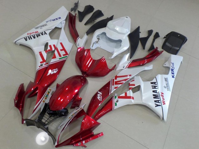 2006-2007 White Red Fiat Yamalube Yamaha YZF R6 Motorcycle Fairings Canada