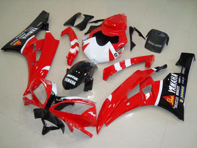 2006-2007 Red White Glossy Black Motul Yamaha YZF R6 Motorcycle Fairings Canada