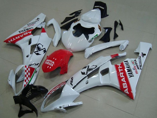 2006-2007 White Red Motul Michelin Abarth Yamaha YZF R6 Motorcycle Fairings Canada