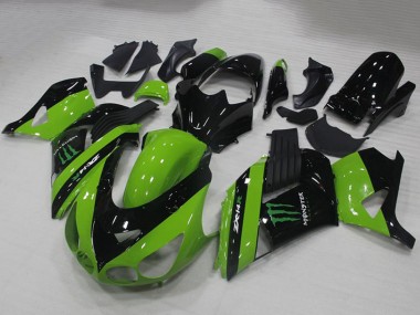 2006-2011 Green Glossy Black Monster Kawasaki ZX14R ZZR1400 Motorcycle Fairings Canada