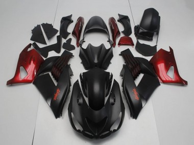 2006-2011 Matte Black Red Ninja Kawasaki ZX14R ZZR1400 Motorcycle Fairings Canada
