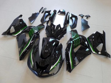 2006-2011 Glossy Black Green Line Kawasaki ZX14R ZZR1400 Motorcycle Fairings Canada