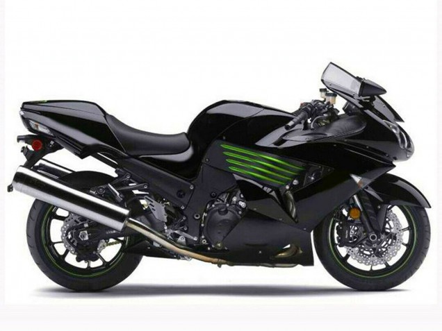 2006-2011 Glossy Black Green Kawasaki ZX14R ZZR1400 Motorcycle Fairings Canada