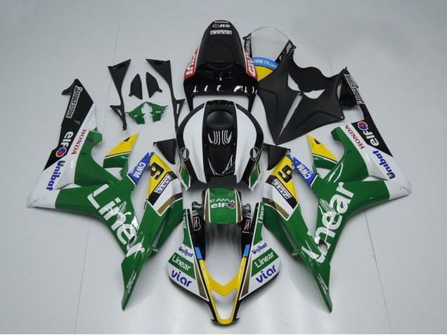 2007-2008 Green White Glossy Black Liner Honda CBR600RR Motorcycle Fairings Canada