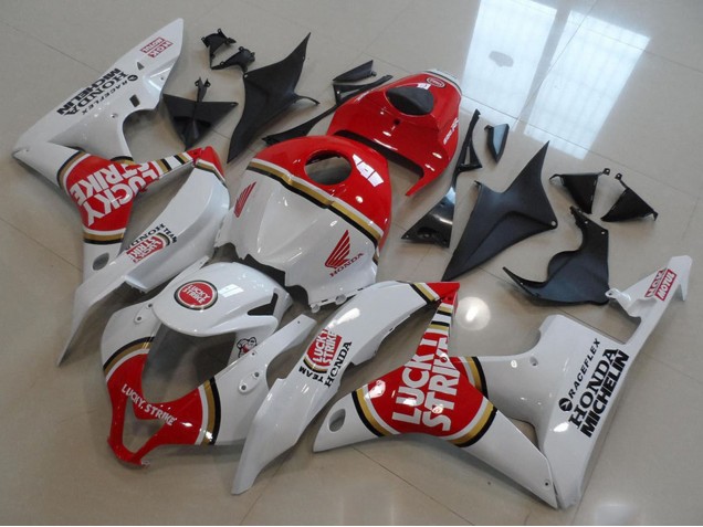 2007-2008 White Red Lucky Strike Honda CBR600RR Motorcycle Fairings Canada